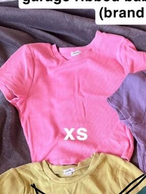 NWOT garage ribbed baby tee size xs